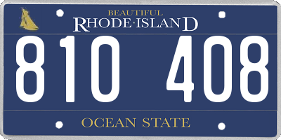 RI license plate 810408