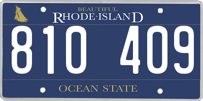 RI license plate 810409