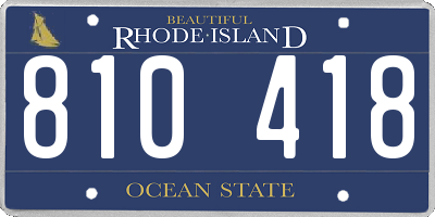 RI license plate 810418