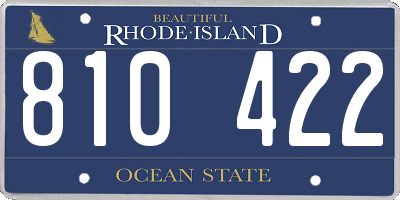 RI license plate 810422