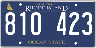 RI license plate 810423
