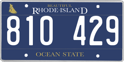 RI license plate 810429