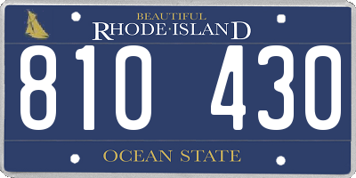 RI license plate 810430