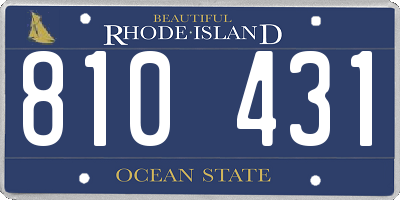 RI license plate 810431