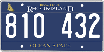 RI license plate 810432