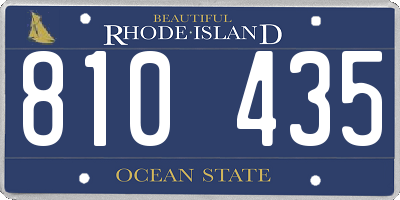 RI license plate 810435