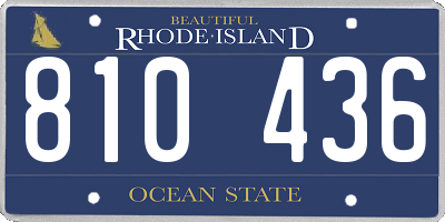 RI license plate 810436