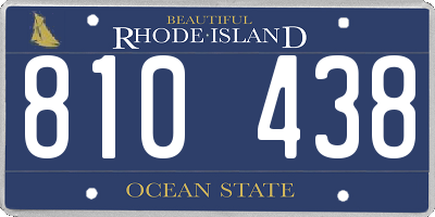 RI license plate 810438