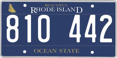 RI license plate 810442