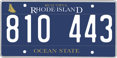 RI license plate 810443