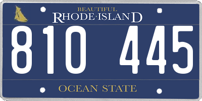 RI license plate 810445