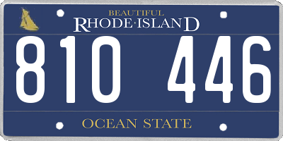 RI license plate 810446