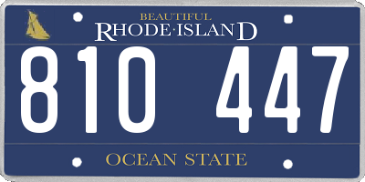 RI license plate 810447