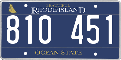 RI license plate 810451
