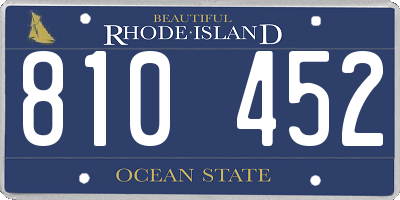 RI license plate 810452