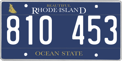 RI license plate 810453