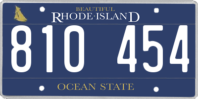 RI license plate 810454