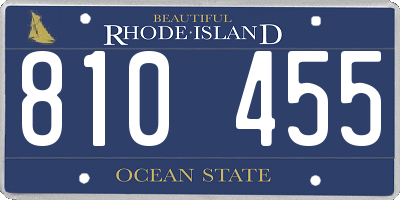 RI license plate 810455