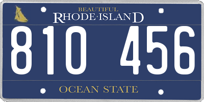 RI license plate 810456