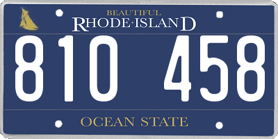 RI license plate 810458
