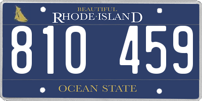 RI license plate 810459
