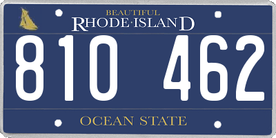 RI license plate 810462