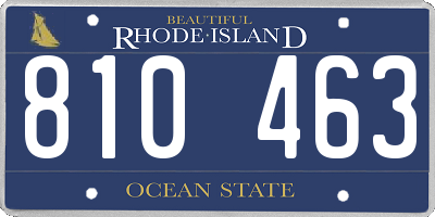 RI license plate 810463