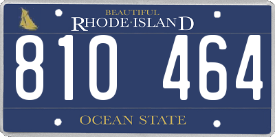 RI license plate 810464