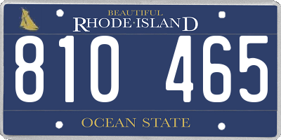 RI license plate 810465