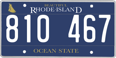 RI license plate 810467