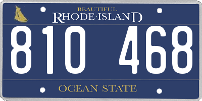 RI license plate 810468