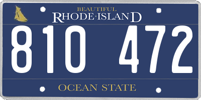 RI license plate 810472