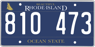 RI license plate 810473