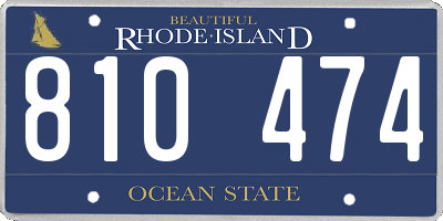 RI license plate 810474