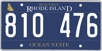 RI license plate 810476