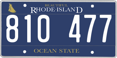 RI license plate 810477