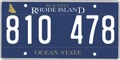 RI license plate 810478