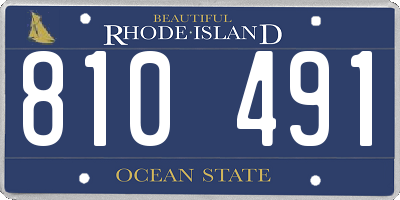 RI license plate 810491