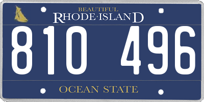 RI license plate 810496
