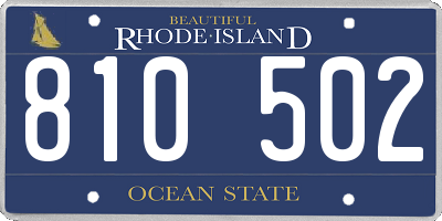 RI license plate 810502