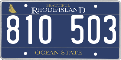 RI license plate 810503