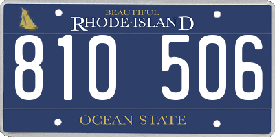 RI license plate 810506