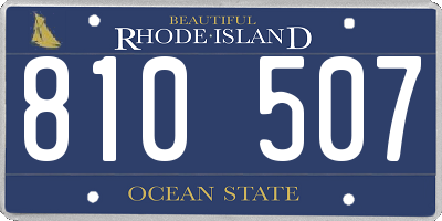 RI license plate 810507