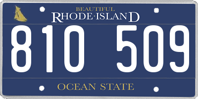 RI license plate 810509