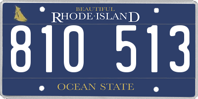 RI license plate 810513