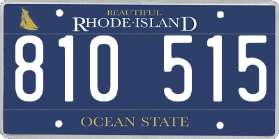 RI license plate 810515