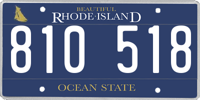 RI license plate 810518