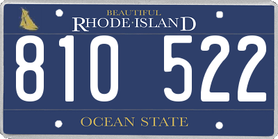 RI license plate 810522