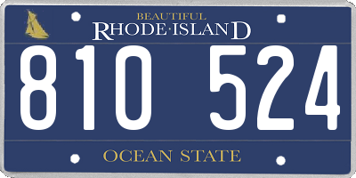 RI license plate 810524