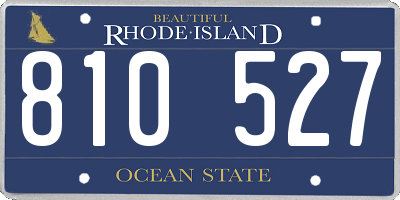 RI license plate 810527